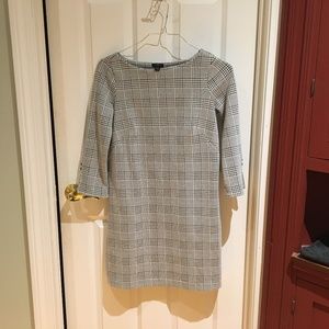 Ann Taylor Petite Plaid Boatneck Shift Dress